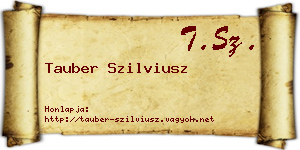 Tauber Szilviusz névjegykártya